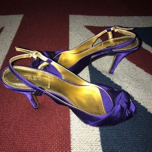 J. Crew Satin heel peep toe pumps | Made in Italy